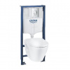 Grohe Solido - Set predstenovej inštalácie, klozetu Serel a dosky SoftClose, tlačidla Štart, chróm/biela 39583000