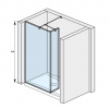 Jika Pure Sklenená stena bočná 79,5 cm na sprchovú vaničku 140 cmx80 cm a 140 cmx90 cm s úpravou Jika Perla Glass, 80cm x20cm x200 cm H2684220026681