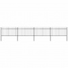 zahrada-XL Záhradný plot s vrchnou časťou z ocele 714,5x100 cm čierny 277614