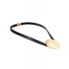 Kožený náhrdelník dámsky s príveskom - pozláteným kruhom 18877