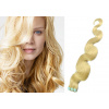 Vlasy pre metódu Tape IN 60cm vlnité - najsvetlejšia blond