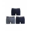 Pánske boxerky 3 kusy Mustang 4046-1003 - Tmavomodrá-modrá / L