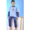 Zateplené chlapčenské pyžamo Taro - Baseball 104 Modrá Dlhé