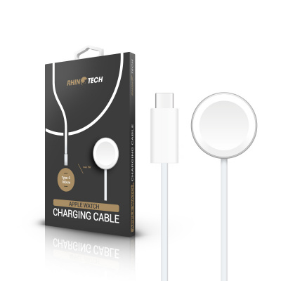 AppleMix RHINOTECH Magnetický nabíjací kábel - USB-C pre Apple Watch - 1 m - Biely