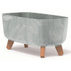Kvetináč Prosperplast 39 cm x 19,5 x 18,7 cm priemer 39 cm plast odtiene sivej a striebornej (KVETINÁČ NA NOHÁCH GRACIA BOX DGCL400E dĺžka 39cm BETONOVÝ EFEKT ŠEDÝ)
