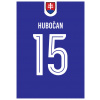 Superfutbal Maketa dresu Slovensko, modrá Rozmer: A3, Meno a číslo: Hubočan 15