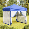 Skladací párty stan s bočnicami modrý 2x2 m-ForU-93507
