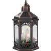 Lampáš MagicHome Vianoce Morocco, LED, sviečky, čierny, 3xAAA, plast, časovač, 18x15x32 cm