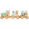eliNeli Drevený vláčik s kockami a zvieratkami zo zoo jazda a nakladanie | skladanie kociek | motorika a fantázia