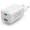 Hama mini 32W, PD/QC (1X USB-C, 1X USB-A), biela