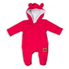 Baby Nellys Dojčenský teplákový overal s kapucňou - malinový, veľ. 80 Baby Nellys 8596309311913