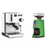 Rancilio Silvia E, biela + Eureka Atom 60, kawasaki green