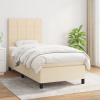 vidaXL Posteľný rám boxsping s matracom krémový 80x200 cm látka - Krémová - 67845-22643