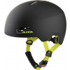 Detská cyklistická prilba Alpina Hackney - black/neon yellow matt 51-56