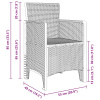 vidaXL 3-dielny záhradný jedálenský set biely poly ratan - Biela - 267999-284662
