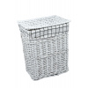 Bílý proutěný koš na prádlo hranatý Rozměry (cm): 45x34, v. 57
