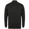 Henbury Pánsky sveter na zips H718 Grey Marl S