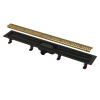 ALCA Podlahový žľab s okrajom pre perforovaný rošt, mosadz APZ10BLACK-750BRASS
