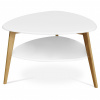 Autronic Stůl konferenční 78x77x50 cm, MDF bílá deska, nohy bambus přírodní odstín AF-1192 WT