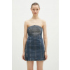 Rifľové šaty KSUBI Avenue Dress Sandstorm tmavomodrá farba, mini, priliehavá, WPS25DR006 S