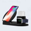 3v1 bezdrôtová nabíjačka, pre telefón, Apple Watch a Airpods, čierna, 5/9V, 15W, Qi (N30)