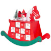 Dekorácia MagicHome Vianoce, Drevený adventný kalendár - koník, 2x LED, 2xAAA, 34,50x12x28 cm