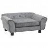 vidaXL Pohovka pre psa, sivá 72x45x30 cm, plyš - Sivá - 74778-29391