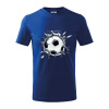 Futbalová lopta v triku - Tričko detské bavlnené - 146 cm/10 rokov ( Kráľovská modrá )