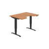 Hobis Pracovný stôl Motion Ergo, PO, 3S, 120x61-128x90 cm, jelša/čierna