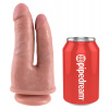 King Cock 6 Double Penetrator – realistické dvojité dildo 15 cm, telová farba