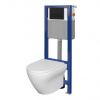 Cersanit AQUA 22 NÁDRŽ, WC MISA LARGA OVAL, DUROPLAST, ANTIBAKT., Soft Close, Easy Off, TLAČIDLO MOVI čierna matná S701-501