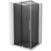 Mexen Velar, sprchový kút s posuvnými dverami 130 x 85 cm, 8mm šedé sklo, brúsená oceľ, 871-130-085-41-97