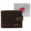 Pánska kožená peňaženka Nordee HJORT N992L hnedej farby 13 x 9,5 x 3 cm