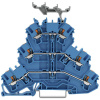 WAGO 2202-3234 trojitá svorka na DIN lištu pripojenie pružinovou svorkou modrá 50 ks; 2202-3234