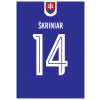 Superfutbal Maketa dresu Slovensko, modrá Rozmer: A2, Meno a číslo: Škriniar 14