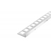 DL12 schodová lišta s drenážnymi otvormi ACARA, hliník, 12,5 mm, 2,5 m