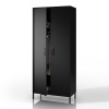 Kovová šatní skriňa loftová čierna: Modern FLAVIO 800 x 1850 x 450 mm