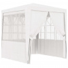 vidaXL Profesionálny párty stan+bočné steny 2,5x2,5 m, biely 90 g/m² - Biela - 20832-162372