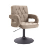 LuxuryForm DESIGN Stolička BOSTON VELUR na čiernom tanieri - latte