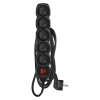EMOS SK s.r.o. Predlžovací kábel 3 m / 5 zásuviek / s vypínačom / čierny / PVC / 1 mm2 - PC1513