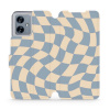 Flipové pouzdro Mobiwear - Motorola Moto G54 5G / Moto G54 5G Power Edition - VA59S Modrá a béžová šachovnice (Knížkové flip pouzdro, obal, kryt na mobil Motorola Moto G54 5G / Moto G54 5G Power Editi