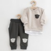 Dojčenská súprava tričko a tepláčky New Baby Brave Bear ABS sivá Béžová 80 (9-12m)