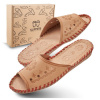Slippers Dámske kožené goralské papuče, veľkosť 40 | hnedá SLIP113/40