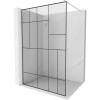 Mexen Kioto sprchová stena Walk-in 100 x 200 cm, čierny vzor 8 mm, nerezový opálený - 800-100-101-97-78