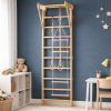 Detské drevené rebriny s hrazdou, kruhmi, povrazovým rebríko