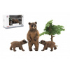 Teddies Zvířátka safari ZOO - Medvěd - sada 4 ks