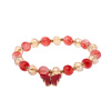 Biju Náramok korálkový s motýlikom červený 2002795-1