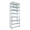 Kovový regál do garáže Biedrax 50 x 120 x 210 cm, pozinkovaný - 8 políc biele lamino 12mm