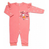 Baby Nellys Bavlnený dojčenský overal bez šľapiek Sweet Girl, losos, marhuľa, veľ. 80, 80 (9-12m)