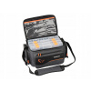 Savage Gear System Box Bag L 18.2 L odtiene šedej a striebra (Taška so 4 divochovými prevodovými systémami -l -boxy)
